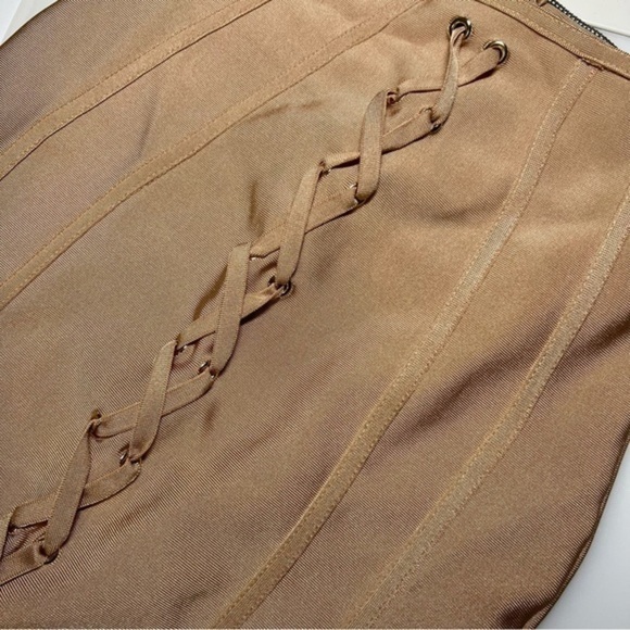 Two Piece Set Bandage Bodycon Lace Up Dress - Picture 10 of 14